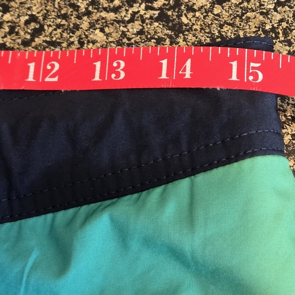 Speedo Men's M Blue Black Board Shorts Swim Trunks Colorful Neon Trim Drawstring - Picture 9 of 15